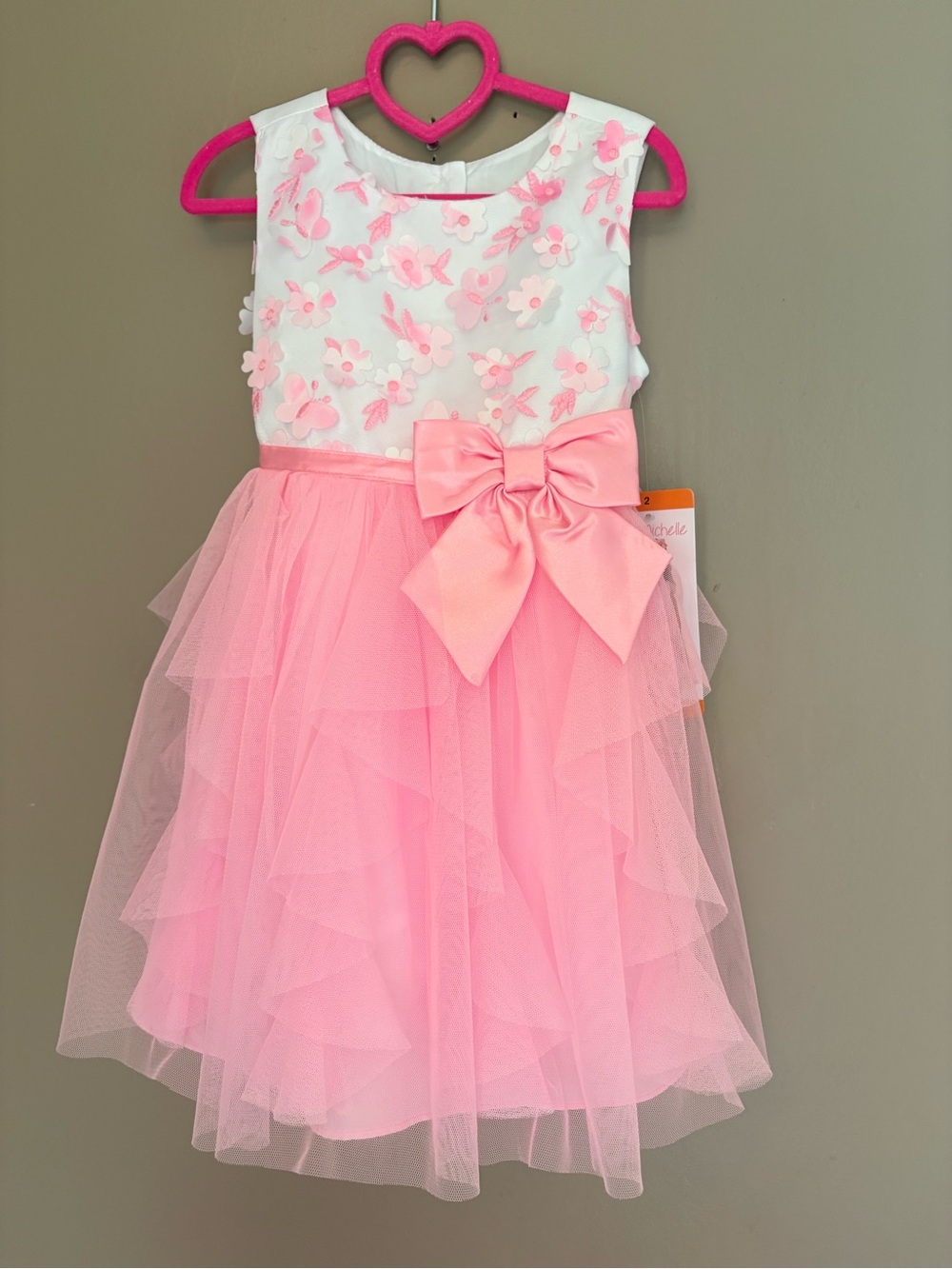 Floral Bow Tulle Dress for Girls